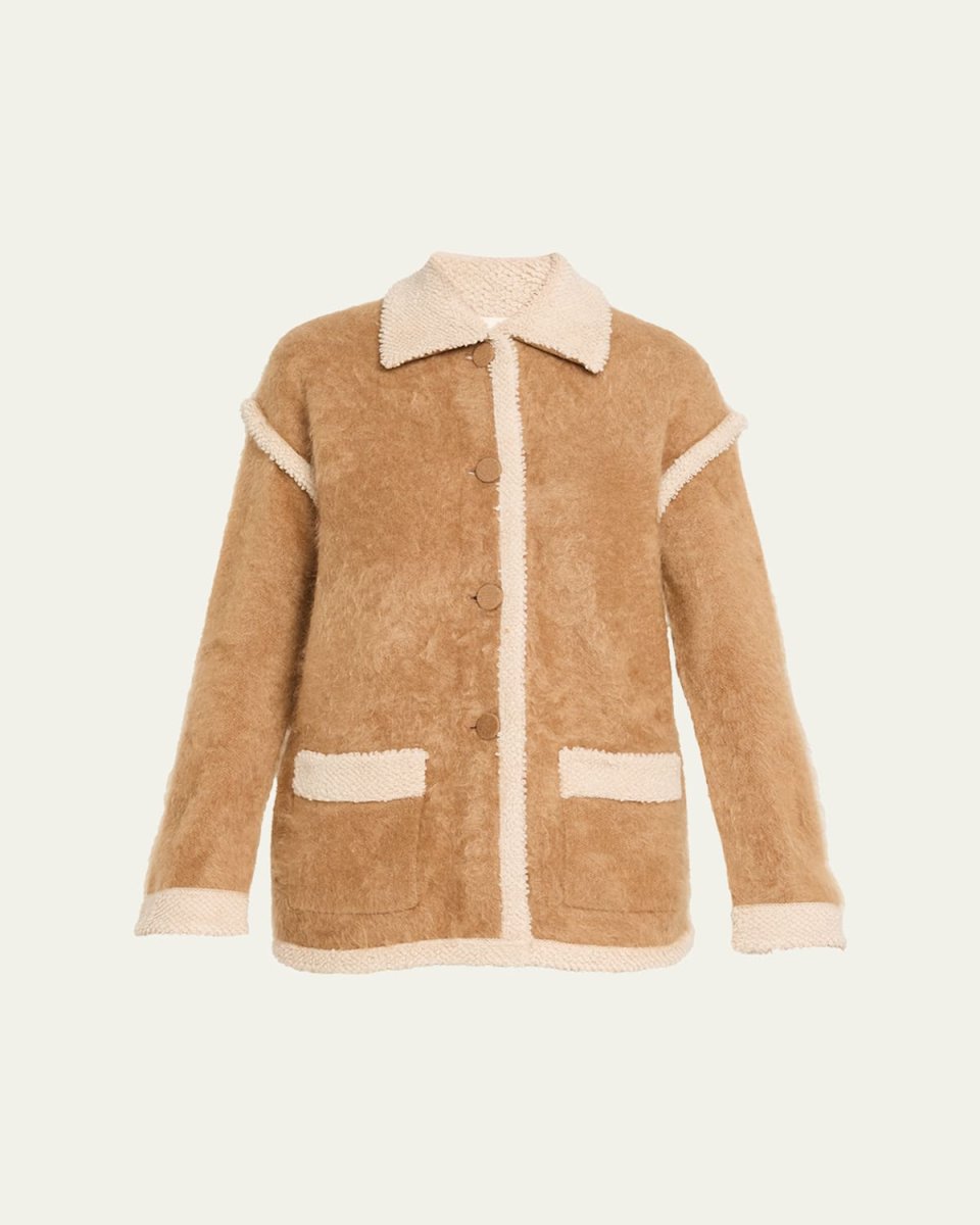 Grizzly Shearling-Trim Cashmere Jacket